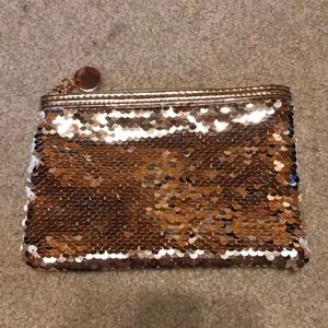 Rose Gold / White Sequin Pouch